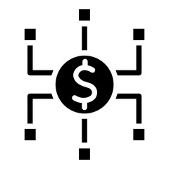 Obraz premium Digital Economy glyph icon