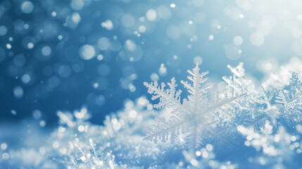 Beautiful snowflakes, background material with the image of winter. For decoration of corporate homepages, PPT, etc.