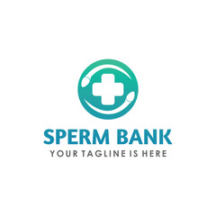 sperm bank logo design vector, medical and health logo inspiration