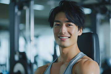Fototapeta premium 健康的なライフスタイルを送るアジア人男性
