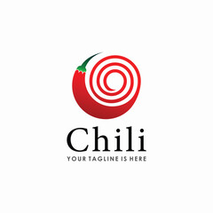 chili logo design concept, asian food logo inspiration