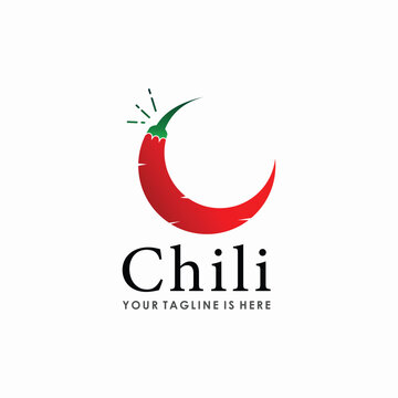 chili logo design concept, asian food logo inspiration