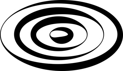 Oval icons with lines. Geometric shape