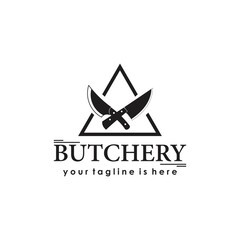 butchery vintage logo design vector
