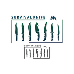 survival knife logo design vector, adventure logo inspiration
