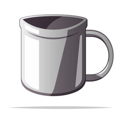 Metal cup mug vector isolated illustration