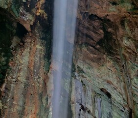 Sunbeam of light in cave in Marble Mountain at Da Nang Vietnam