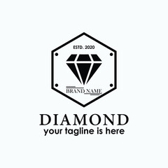 diamond vintage logodesign vector, elegant logo inspiration