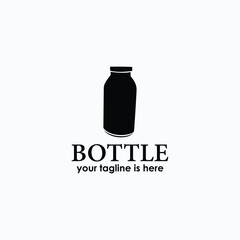 bottle vintage logo design vector, drinks logo inspiration