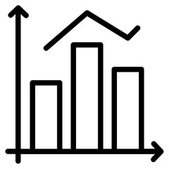 Bar chart line icon