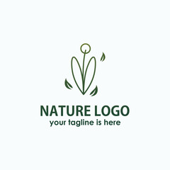 floral vintage logo design vector, nature logo inspiration