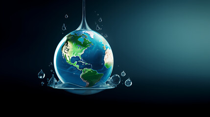 Fototapeta na wymiar World Water Day background, concept of global warming and climate change