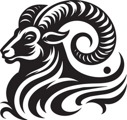 Aries Ram Zodiac Symbol in Vector Art