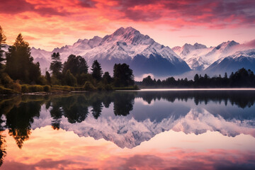 Obraz premium Reflection of Lake Matheson