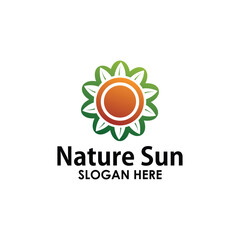 leaf and alphabet log design vector, nature logo inspiration