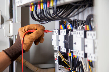 Electricians use meters to check the operation of electrical equipment.