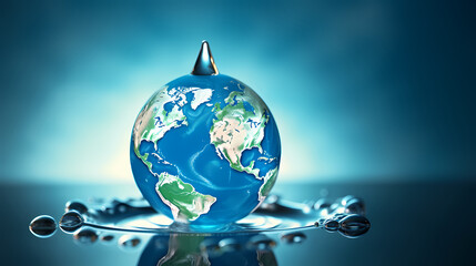 world water day water drop and earth