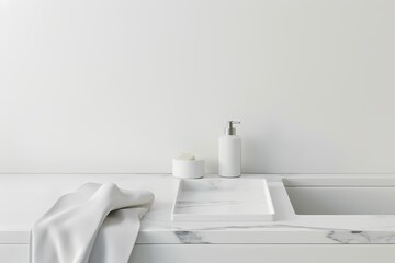 white elegant marble tray for  product display scene 