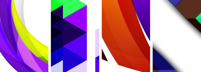 Minimal geometric abstract background with circles, lines and triangles