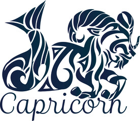 山羊座のクールなトライバル風星座マーク