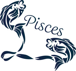 魚座のクールなトライバル風星座マーク