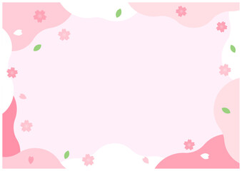 桜の花が美しい春の桜フレーム背景35桜色