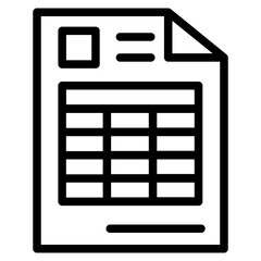 Spreadsheet line icon