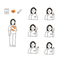 看護師の表情バリエーション