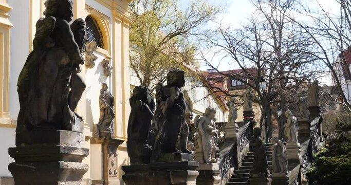Statues of angels surrounding Loreta Prague, Czech Republic