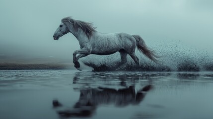 Fototapeta premium Horse running created with Generative AI Technology, ai, generative