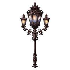 Victorian style street lamp isolated on transparent background