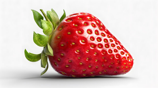 close-up of a fresh strawbery on a isolated background