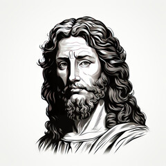 Monochrome Illustration of Jesus Christ

