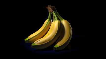 fresh banana on isolated dark background