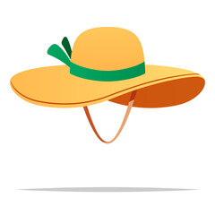 Female sun hat vector isolated illustration