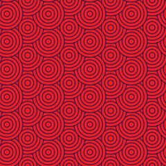Fototapeta premium Seamless pattern with red geometry circles 