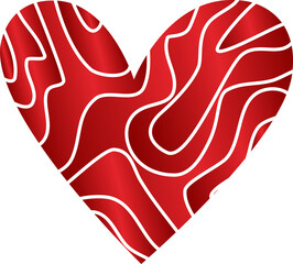 Set of red hearts symbols for love, wedding, valentine