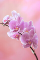 Naklejka na ściany i meble Purple Orchid flower soft elegant vertical background, card template