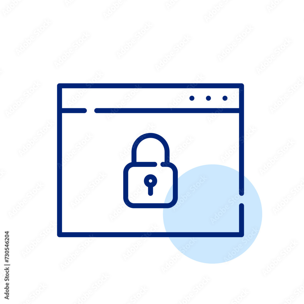 Poster secure internet connection. browser and lock. pixel perfect, editable stroke