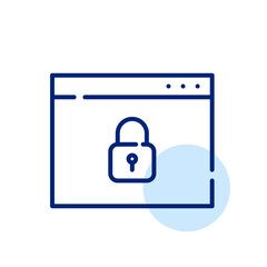 Secure internet connection. Browser and lock. Pixel perfect, editable stroke