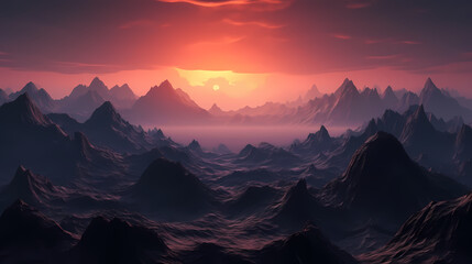 Naklejka premium Mountain peak illustration, mountain aerial photography PPT background illustration