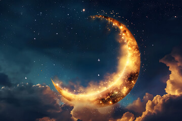 Obraz premium ramadan Kareem, Ramadan crescent moon, Eid Mubarak Islamic festival social media banner and Eid Mubarak Post Template, islam