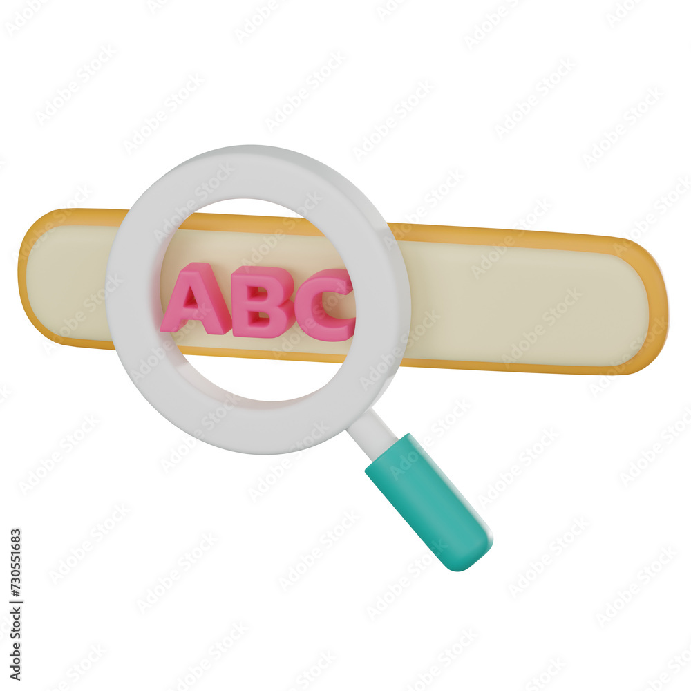 Poster unlocking seo secrets, 3d icon of keyword research and optimization. 3d render