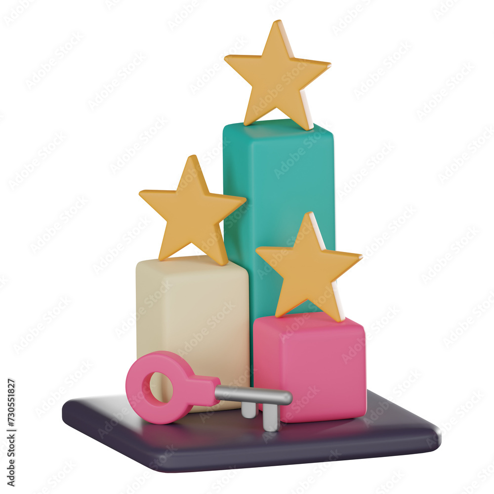 Aufkleber data driven strategy: 3d icon for seo keyword ranking analysis. 3d render.