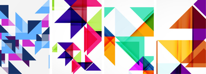 Triangle poster set for wallpaper, business card, cover, poster, banner, brochure, header, website