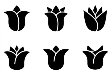 Tulip vector icon set. Tulips. Flat icon of tulip on white background. 8 March. Women`s day.