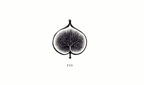 Fig isolated on white background watercolor painting