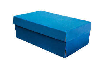 blue cardboard box mockup isolated on white