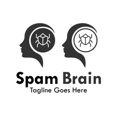 Spam brain logo template illustration
