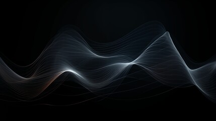 Abstract soundwave pattern on a dark background.